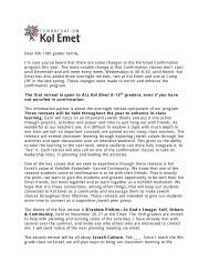 Family Letter Introduction - Congregation Kol Emet