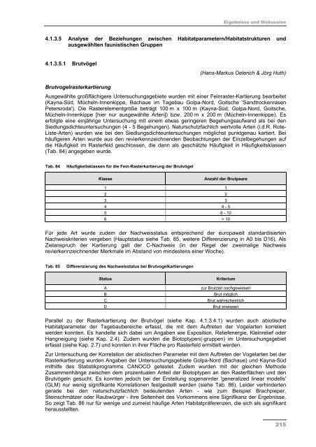 Schlussbericht Teil II - Darstellung der Projektergebnisse