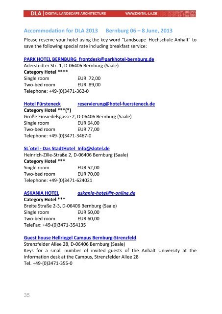 DLA Conference 2013 Guide - Hochschule Anhalt