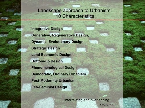 On Landscape Approach, Cultural Identity and Sustainability