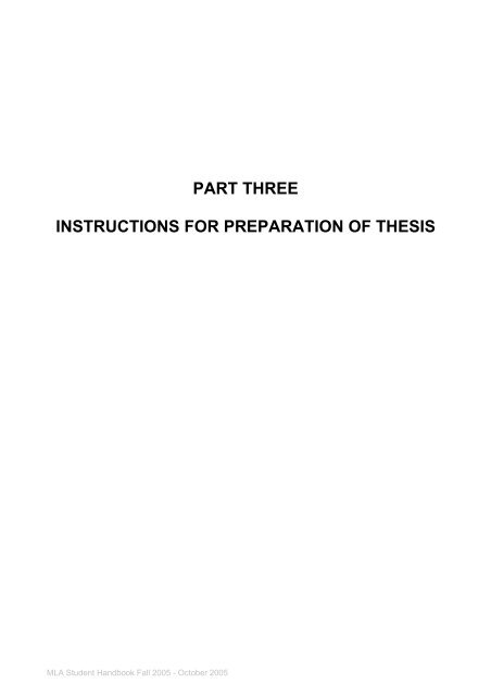 part three instructions for preparation of thesis - Hochschule Anhalt