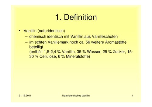 Vanillin - naturidentisch-