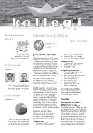 Jahresbericht 2009/10 - Kantonale Mittelschule Uri