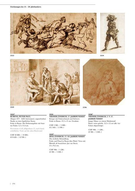 Zeichnungen des 15. - 20. Jahrhunderts - Koller Auktionen