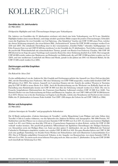 Pressebericht (PDF) - Koller Auktionen