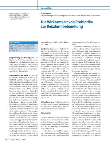 Die Wirksamkeit von Probiotika zur Reizdarmbehandlung