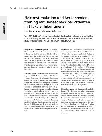 Elektrostimulation und Beckenboden- training mit Biofeedback bei ...