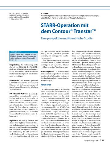STARR-Operation mit dem Contour® Transtar™ - Springer