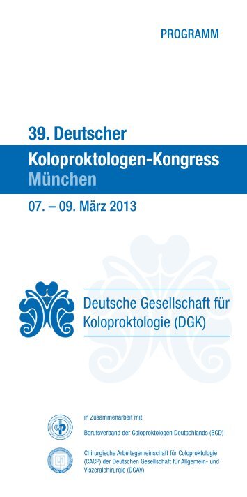 Das Programm des 39.Deutschen Koloproktologen-Kongresses ...