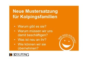 PrÃ¤sentation zur neuen Satzung KF - Kolping in Essen