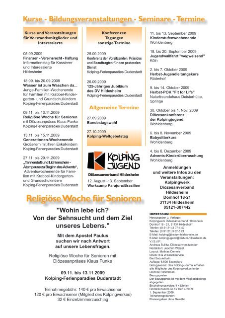 Journal 03-2009 - Kolping DiÃ¶zesanverband Hildesheim