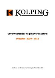 Unverwechselbar Kolpingwerk SÃ¼dtirol LeitsÃ¤tze 2010 - 2012