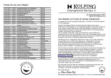 Programm Mering - Kolpingfamilie