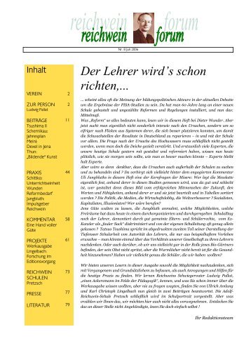 Der Lehrer wird's schon richten,... - Adolf-Reichwein-Verein