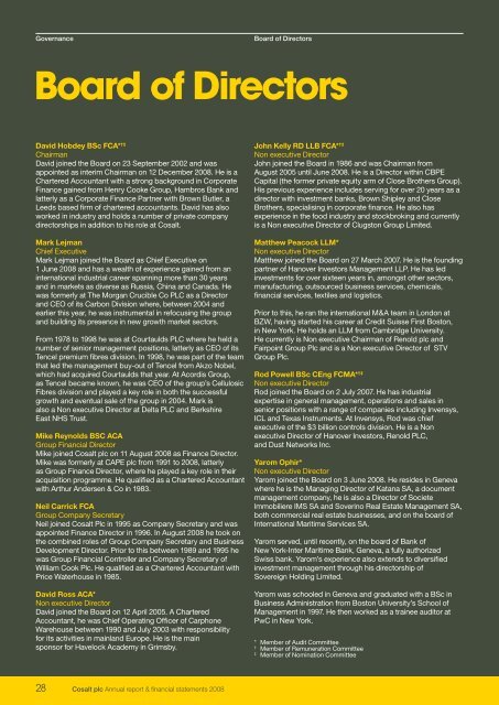 Cosalt plc Annual report & financial statements 2008