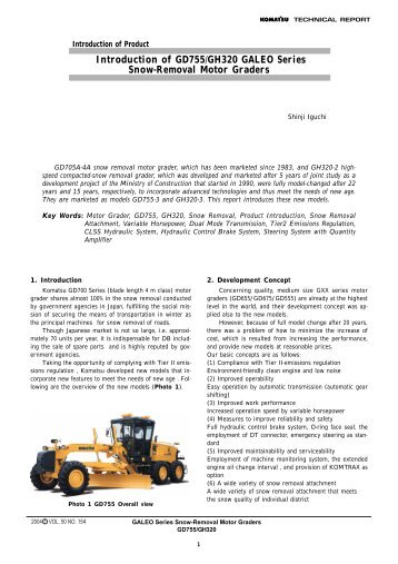 Introduction of GD755/GH320 GALEO Series Snow ... - Komatsu