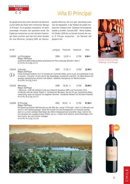 NEU & EXKLUSIV - Chile Wein Contor
