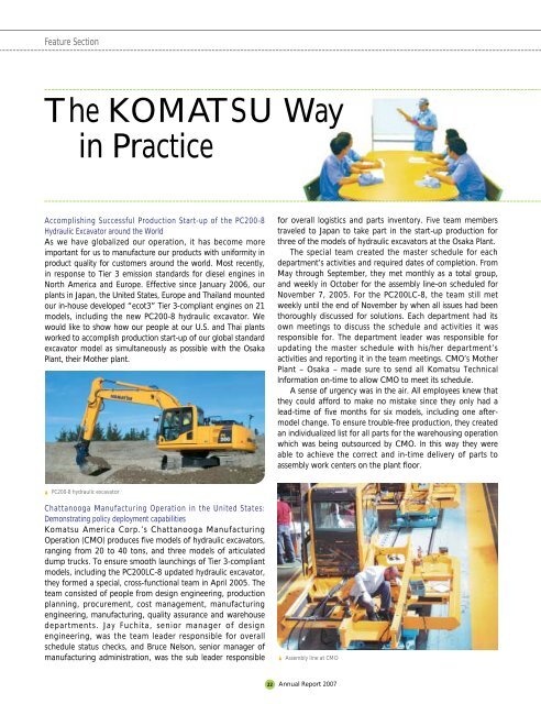 Feature Section : The Komatsu Way