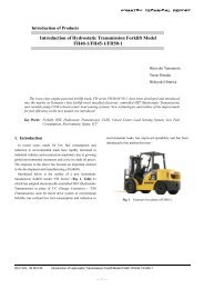 Introduction of Hydrostatic Transmission Forklift Model ... - Komatsu