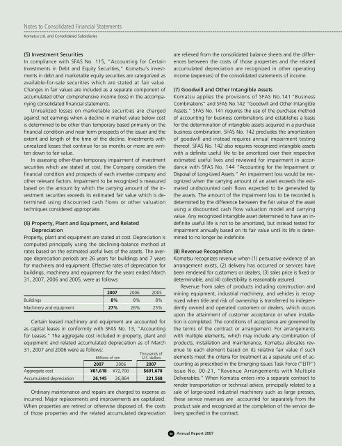 Annual Report 2007 - Komatsu