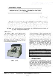 Introduction of Wafer Surface Grinding Machine Model ... - Komatsu