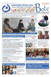 Lebenshilfe Rhein-Lahn Bote 1. Ausgabe 2014