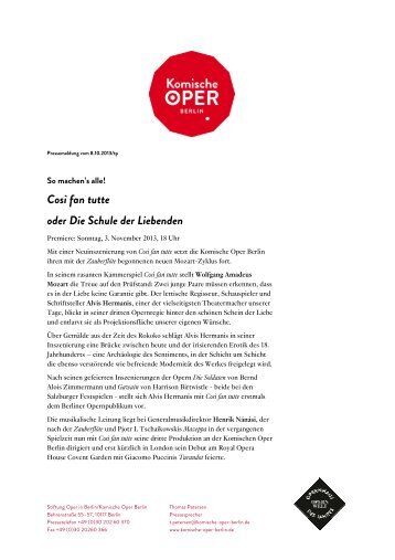 Pressemitteilung als PDF - Komische Oper Berlin