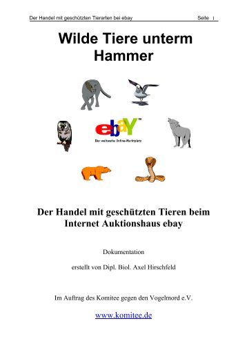 "Wilde Tiere unterm Hammer". - Komitee gegen den Vogelmord