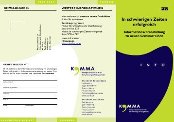 Flyer Informationsveranstaltung zu neuen Seminarreihen ... - KOMMA