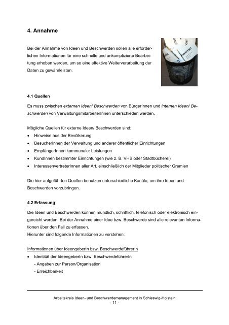 Ideen- und Beschwerdemanagement - Dokumentation der ...