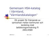 Gemensam HSA-katalog i VÃ¤rmland ... - KommITS