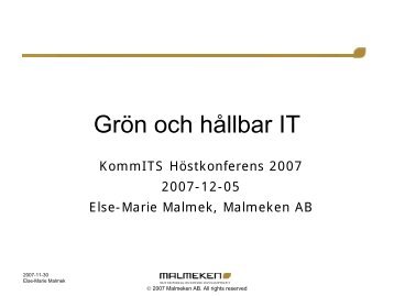 Else-Marie Malmek, Malmeken - KommITS