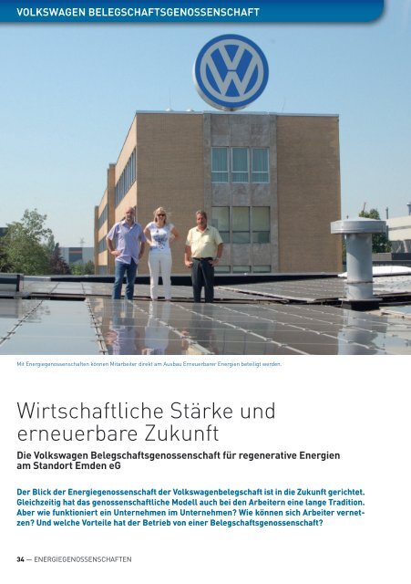 Energiegenossenschaften - Die Genossenschaften