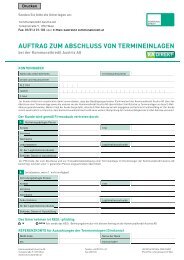 Auftrag zum Abschluss von Termineinlagen - Kommunalkredit ...