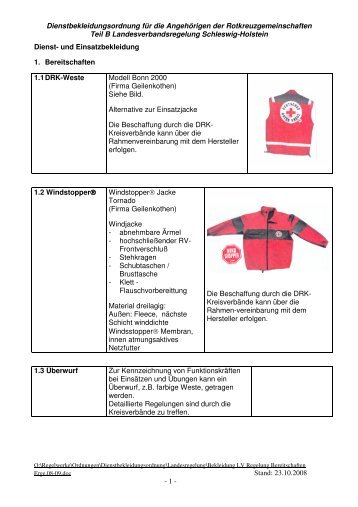 Dienstbekleidungsordnung Anhang für ... - Deutsches Rotes Kreuz