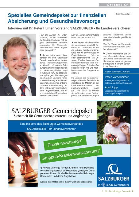 SALZBURGER GEMEINDETAG 2010 - Kommunalnet