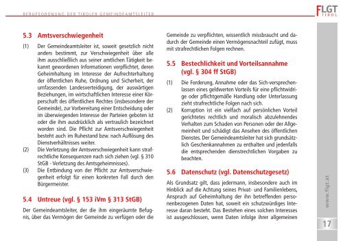 berufsordnung der tiroler gemeindeamtsleiter - Kommunalnet