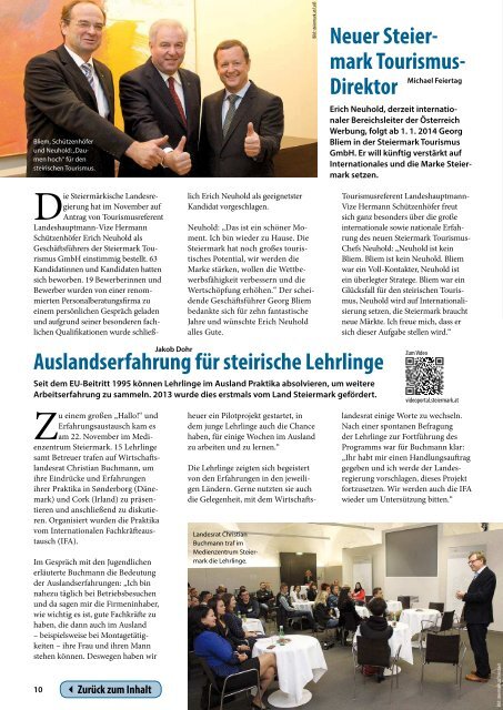 Steiermark Report Dezember 2013 - doppelseitige Ansicht