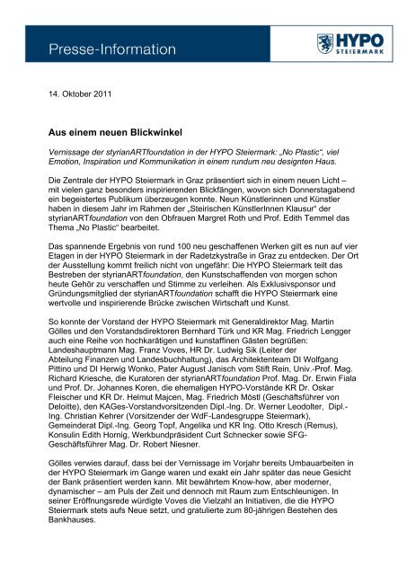 Presseaussendung - Kommunikation Land Steiermark
