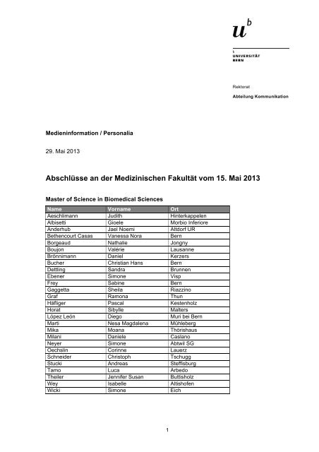 Liste der AbschlÃ¼sse (pdf, 110KB) - Abteilung Kommunikation
