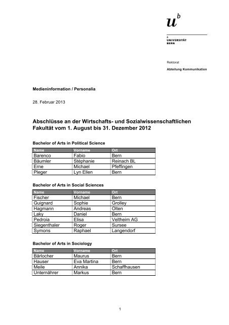 Liste der AbschlÃ¼sse (pdf, 167KB) - Abteilung Kommunikation