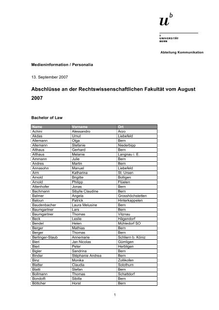 Liste der AbschlÃ¼sse (pdf, 135KB) - Abteilung Kommunikation