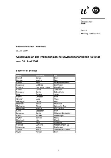 Liste der AbschlÃ¼sse (pdf, 118KB) - Abteilung Kommunikation