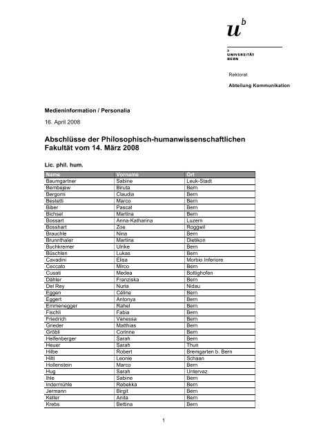 Liste der AbschlÃ¼sse (pdf, 65KB) - Abteilung Kommunikation
