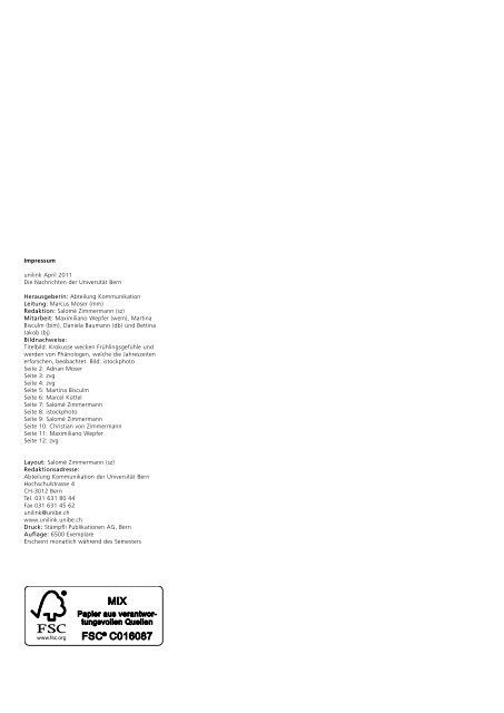 unilink April herunterladen (pdf, 788KB) - Abteilung Kommunikation ...