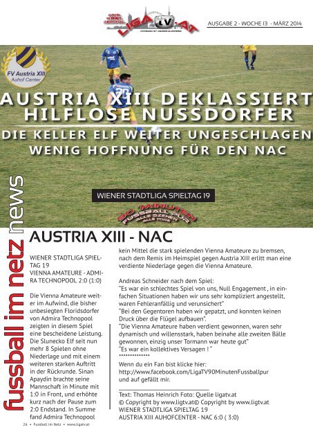 fussball im netz -Ausgabe 2014 März Woche 13/1 Nr.2