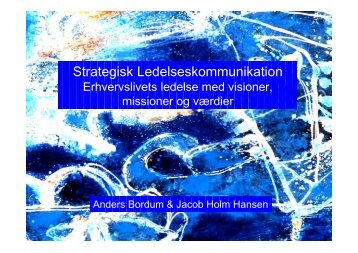 Strategisk Ledelseskommunikation - Dansk Kommunikationsforening