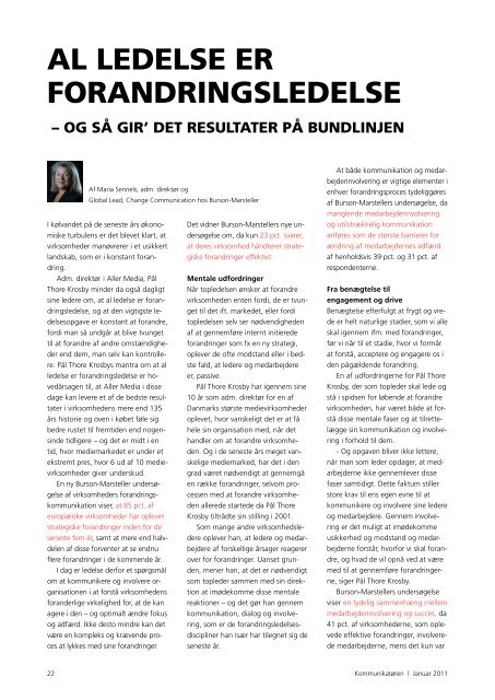 al ledelse er forandringsledelse - Dansk Kommunikationsforening