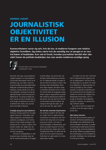 journalistisk objektivitet er en illusion - Dansk Kommunikationsforening