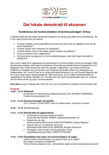 Det lokale demokrati til eksamen - Dansk Kommunikationsforening